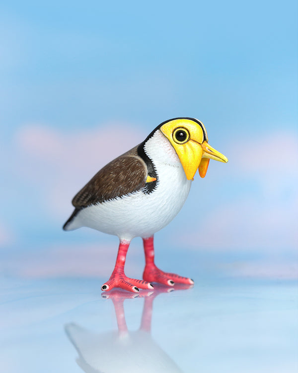 Masked Lapwing Bird – Handmade Sculpture OOAK