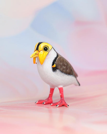 Masked Lapwing Bird – Handmade Sculpture OOAK