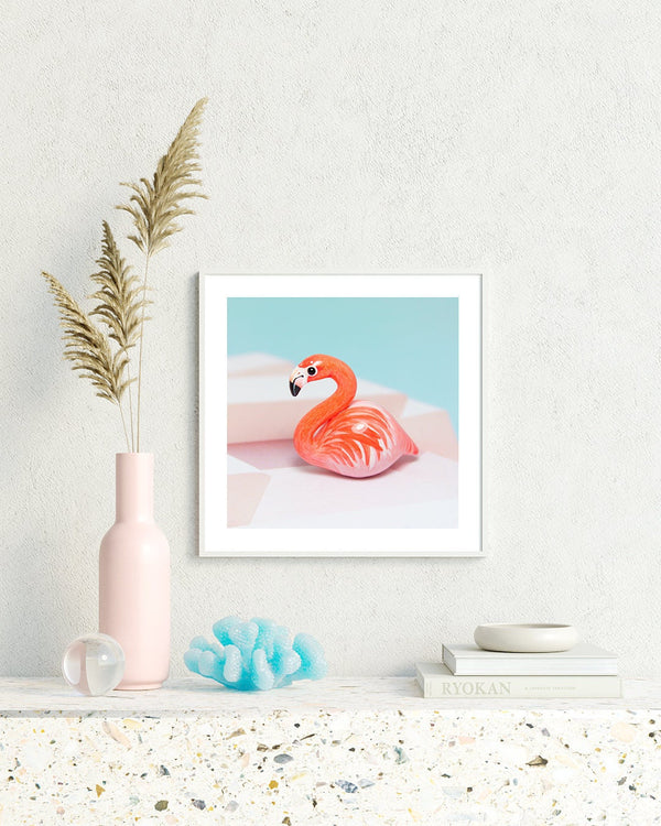 Flamingo Fine Art Print – 16x16 inch