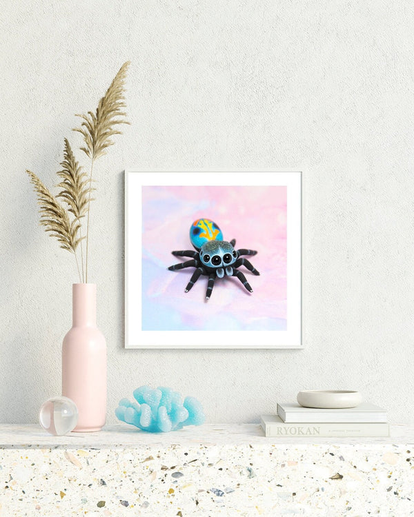 Jumping Spider Fine Art Print – 16x16 inch