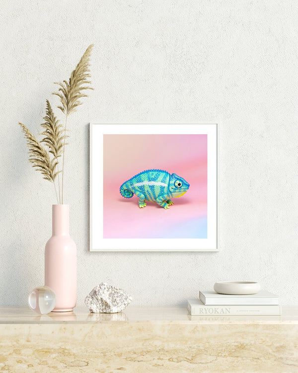 Chameleon Fine Art Print – 16x16 inch