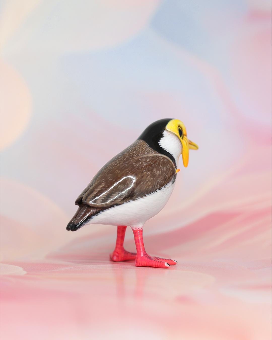 Masked Lapwing Bird – Handmade Sculpture OOAK