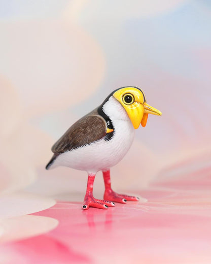 Masked Lapwing Bird – Handmade Sculpture OOAK